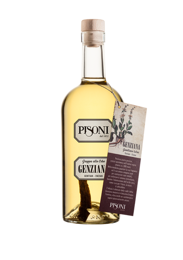 F.lli Pisoni Grappe Aromatizzate Gentian Grappa Genziana 500 ml