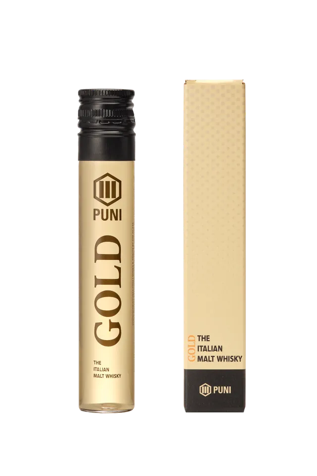 Puni Gold Tube astuccio whisky tubo regalo dorato